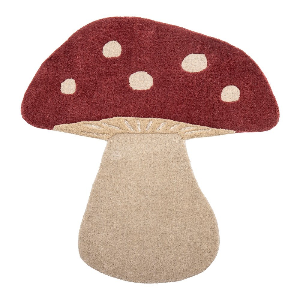 Czerwony wełniany dywan dziecięcy 85x90 cm Mushroom – Bloomingville Mini