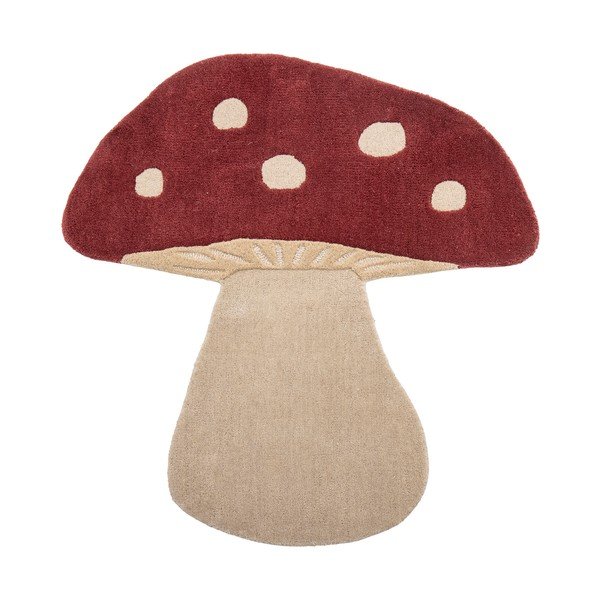 Czerwony wełniany dywan dziecięcy 85x90 cm Mushroom – Bloomingville Mini