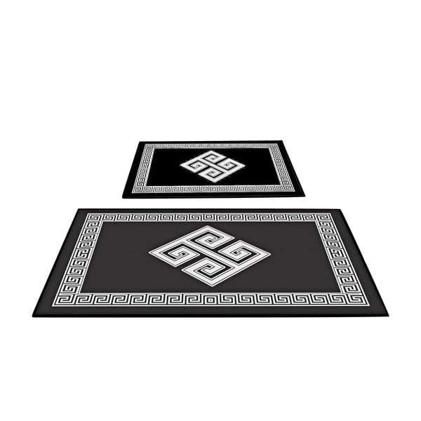 Czarno-białe dywaniki łazienkowe zestaw 2 szt. – Foutastic