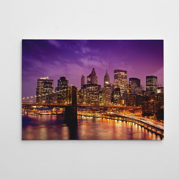 Obraz na płótnie "Brooklyn Bridge nocą", 50x70 cm