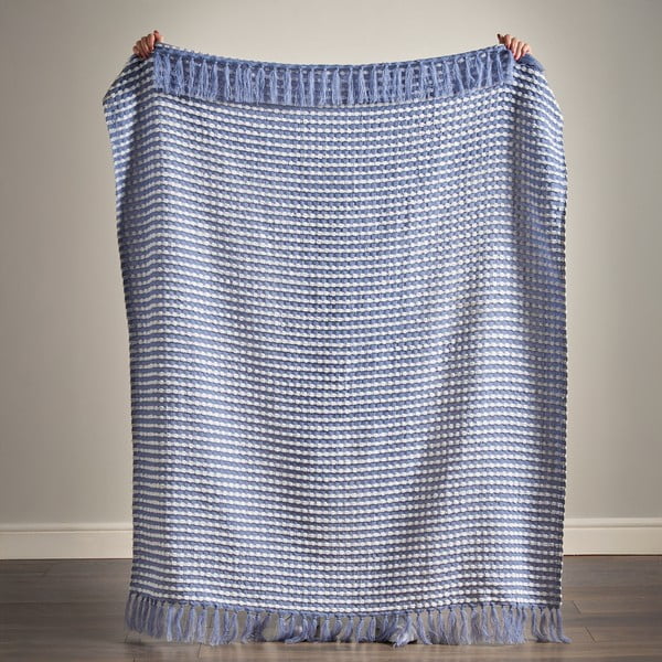 Niebieski koc 125x150 cm Stab Stitch – Catherine Lansfield-image-3
