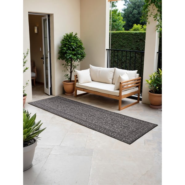Czarno-biały chodnik odpowiedni na zewnątrz 80x250 cm Duet Kona – NORTHRUGS-image-1