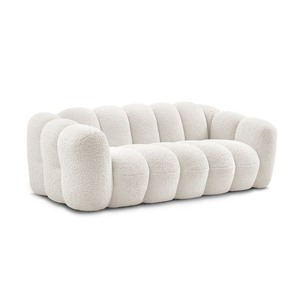 Biała sofa z materiału bouclé 232 cm Hippolyte – Bobochic Paris-image-3