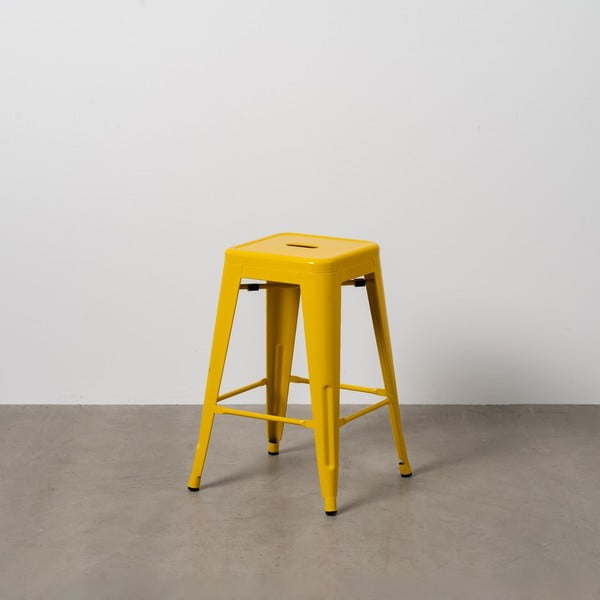 Żółte metalowe hokery zestaw 2 szt. (wysokość siedziska 61 cm) – Ixia-image-1