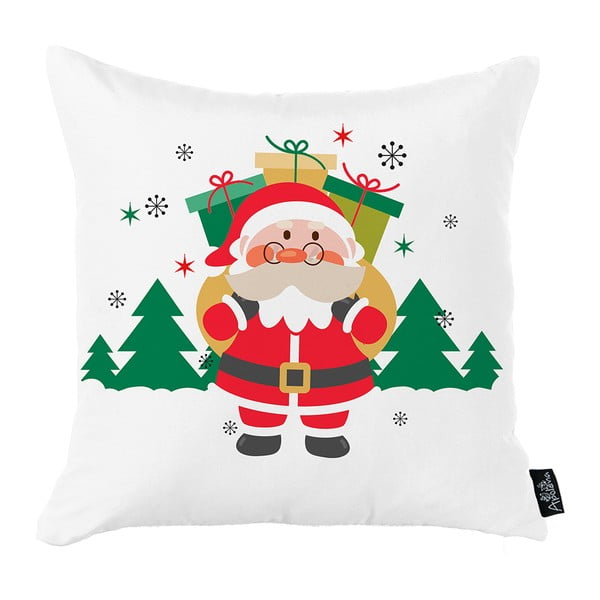 Biała poszewka na poduszkę ze świątecznym motywem Mike & Co. NEW YORK Honey Christmas Santa Claus Gifts, 45x45 cm