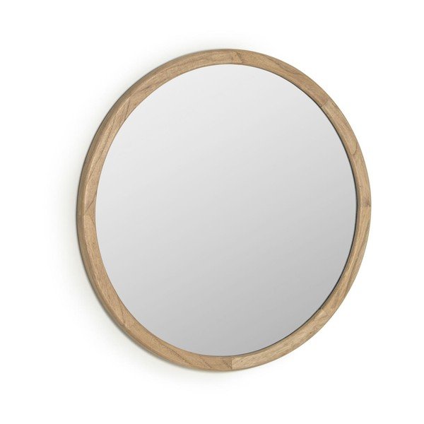 Lustro ścienne z drewnianą ramą ø 80 cm Alum – Kave Home