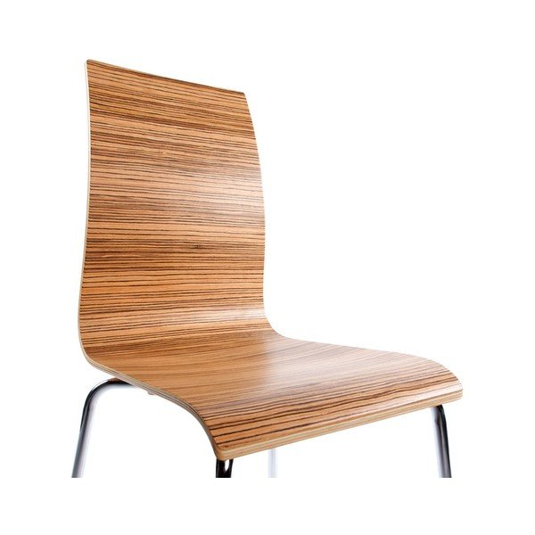 Krzesło z siedziskiem z dekorem jasnego drewna Kokoon Classic Zebrano-image-3