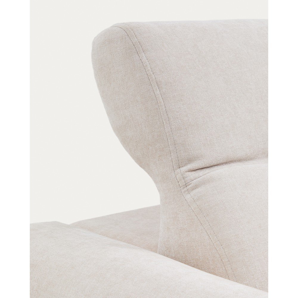 Beżowa częściowo rozkładana sofa z tkaniny szenilowej z szezlongiem 180 cm Lares – Kave Home (zdjęcie 6)