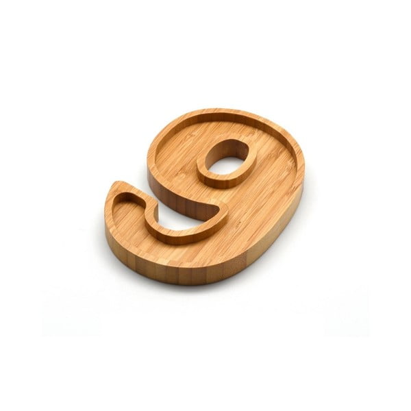 Miska bambusowa na orzeszki w kształcie numeru 9 Bambum Numero