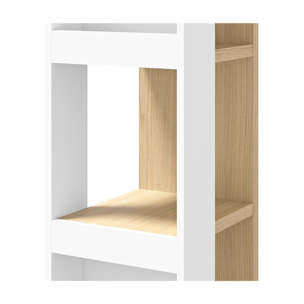 Biały regał w dekorze dębu 40x114 cm Ella – TemaHome-image-4