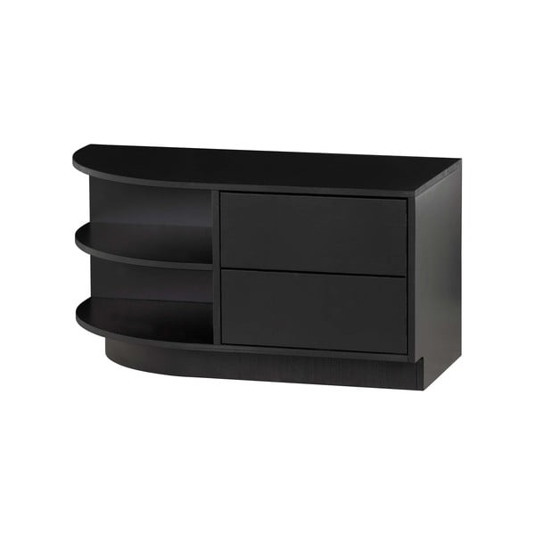 Czarna modułowa szafka pod TV z litego drewna sosnowego 78x40 cm Finca – WOOOD-image-3