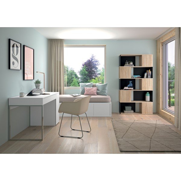 Czarny regał w dekorze dębu 98x180 cm Rossio – TemaHome -image-4