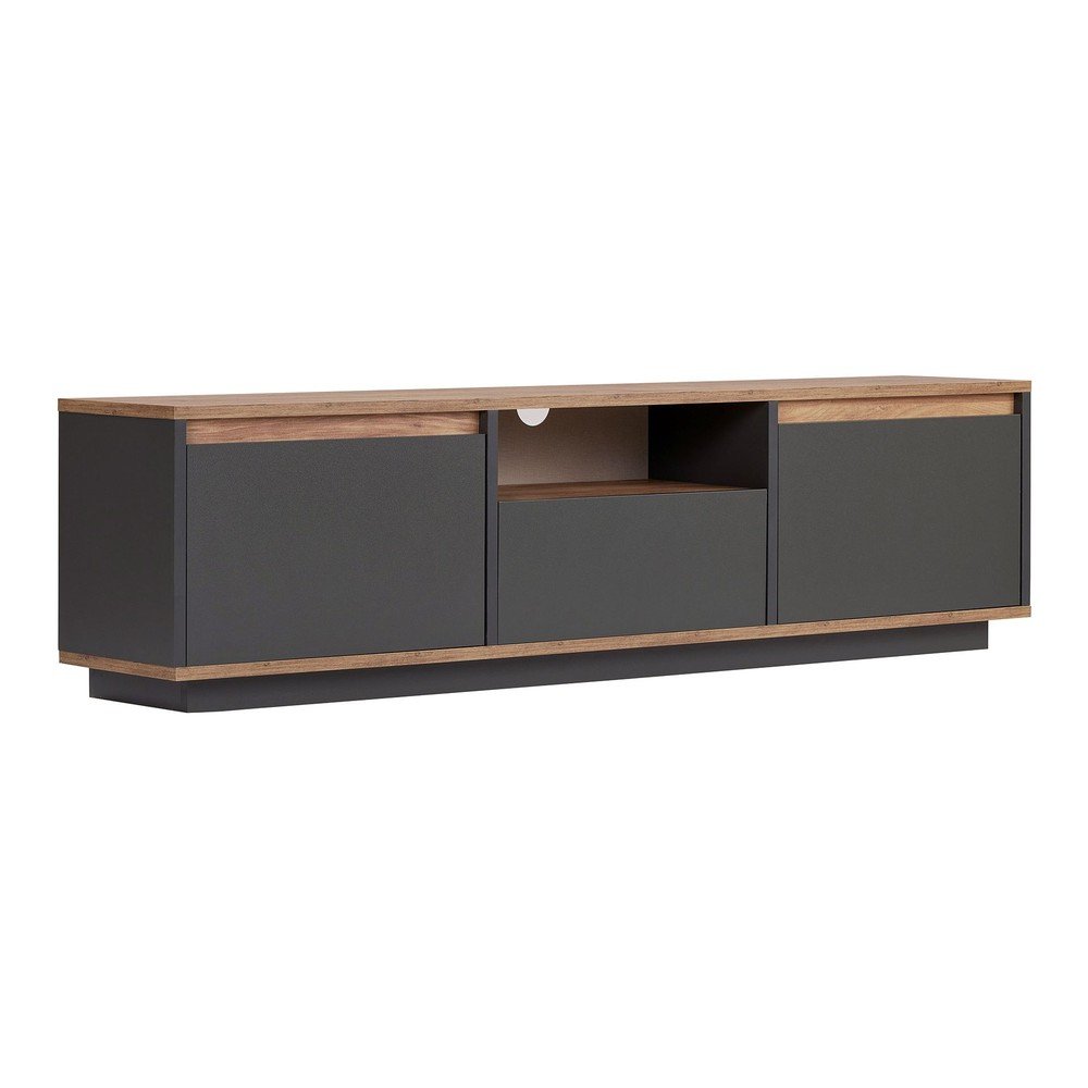 Antracytowa szafka pod TV 160x42x30 cm Sentinel – Kalune Design