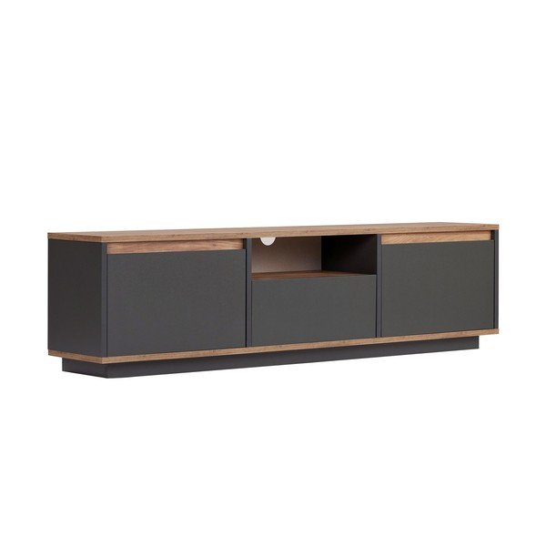 Antracytowa szafka pod TV 160x42x30 cm Sentinel – Kalune Design