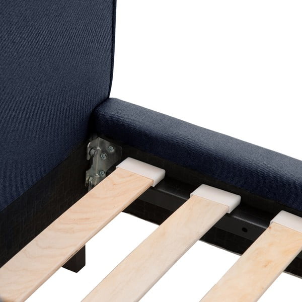 Granatowe łóżko z czarnymi nogami Vivonita Kent, 160x200 cm-image-4