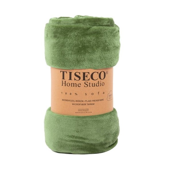 Zielona narzuta z mikropluszu na łóżko dwuosobowe 220x240 cm Cosy – Tiseco Home Studio