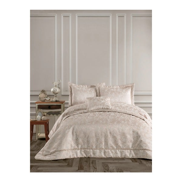 Zestaw narzuty na łóżko i 2 poszewek na poduszkę Bambina Cappuccino, 250x260 cm