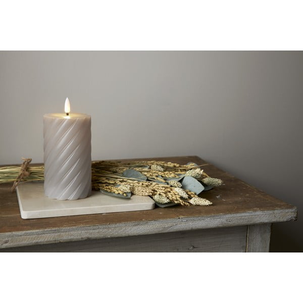 Szara woskowa świeca LED Star Trading Flamme Swirl, wys. 15 cm-image-4