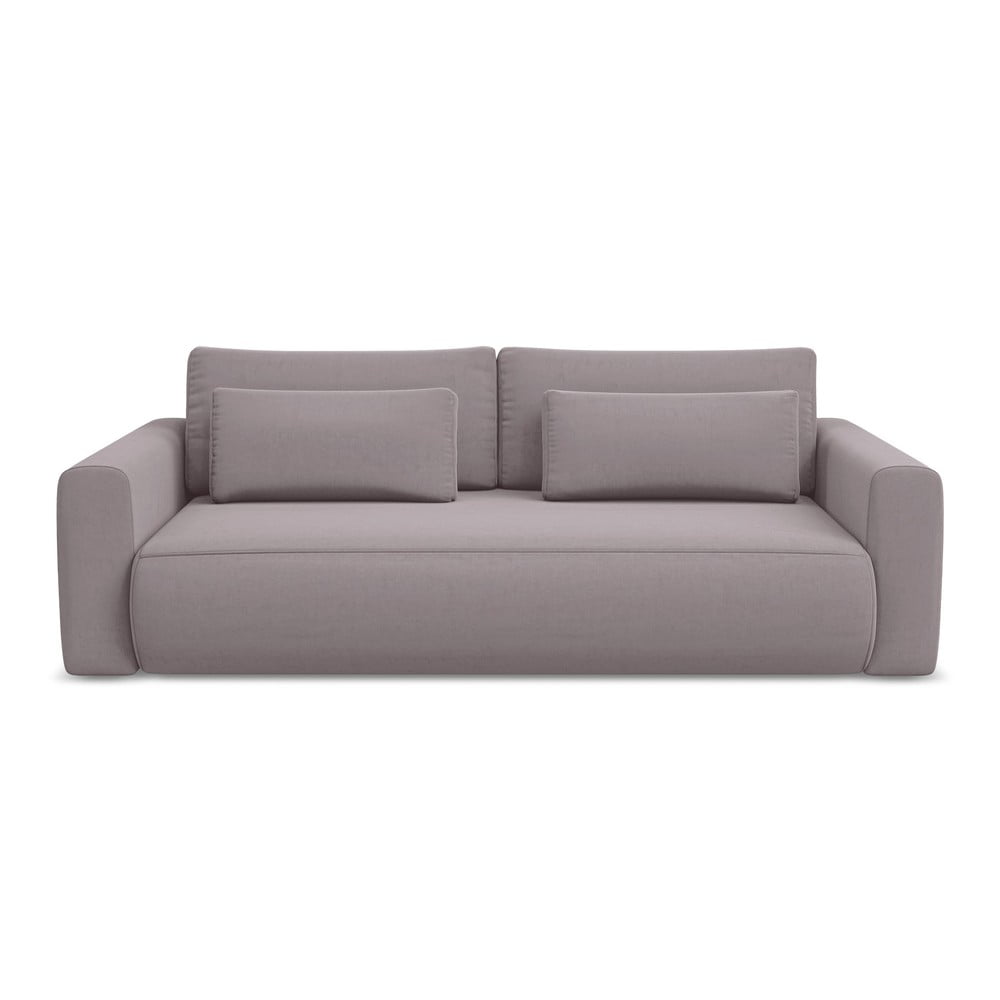 Lawendowa aksamitna rozkładana/ze schowkiem sofa 238 cm Kapua – Makamii
