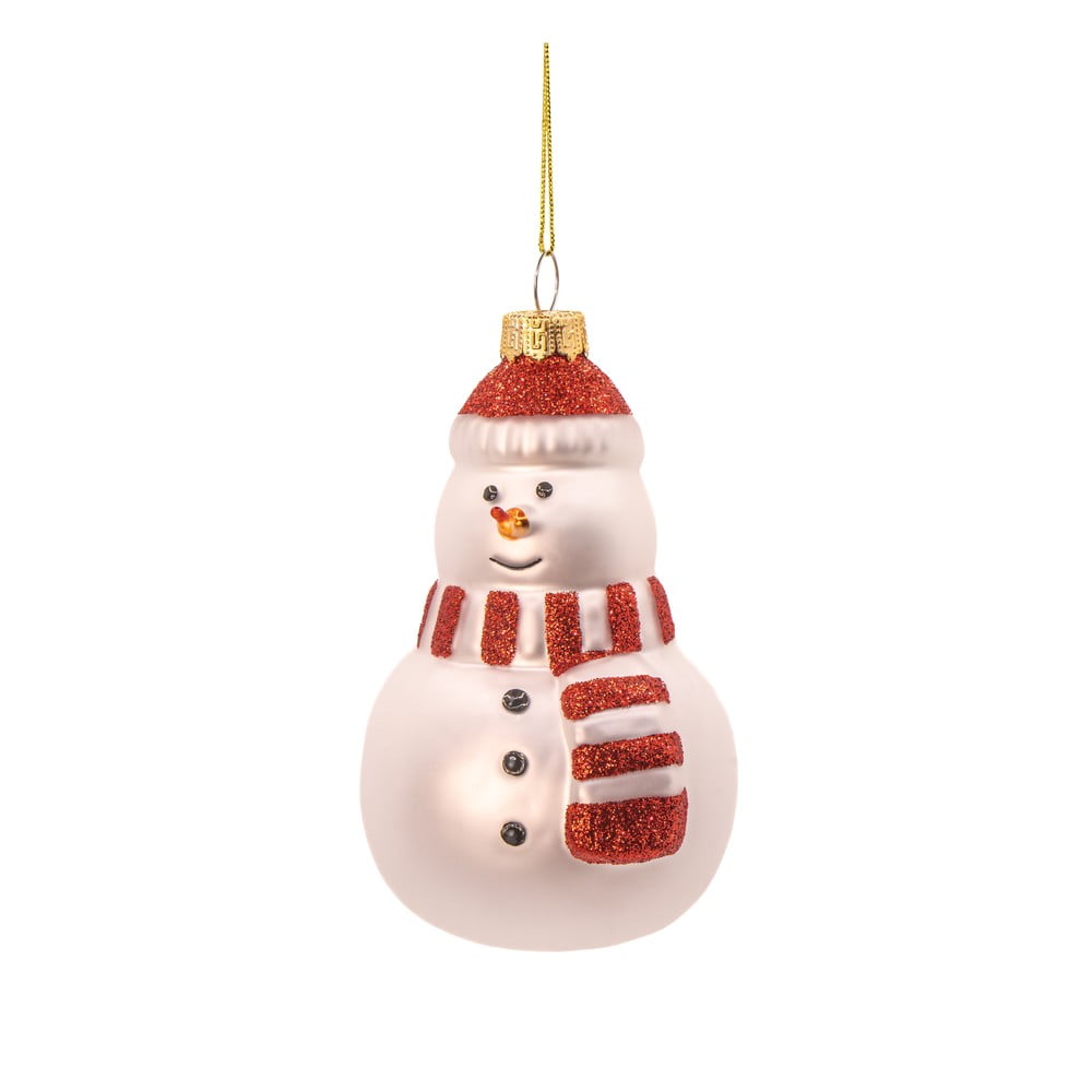 Szklana ozdoba świąteczna wykonana ręcznie ø 7 cm Snowman – Sass & Belle