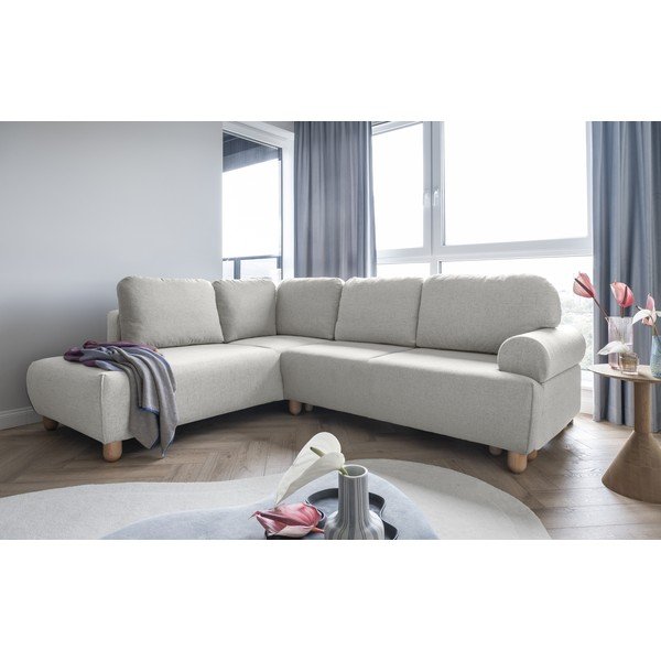 Kremowy rozkładany narożnik (lewostronny) Bouncy Olli – Miuform-image-1