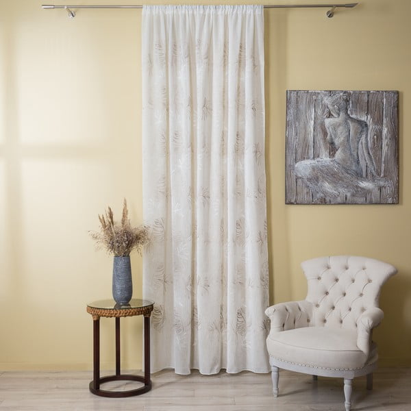 Beżowa firanka 140x260 cm Cybele – Mendola Fabrics-image-3