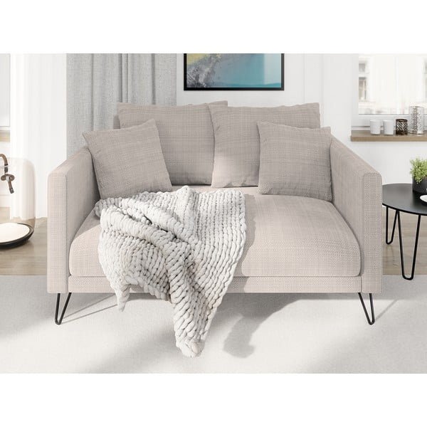 Jasnobrązowa sofa  z tkaniny szenilowej 140 cm Freya – Ropez-image-1