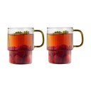 Żółte szklane kubki zestaw 2 szt. do cappuccino 350 ml Livio – Vialli Design