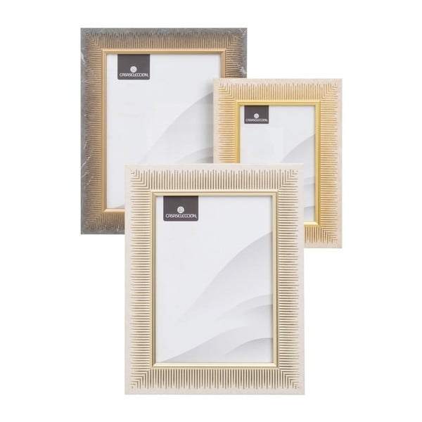 Brązowo-naturalne ramki stojące/ścienne  zestaw 3 szt. 19x24 cm – Casa Selección