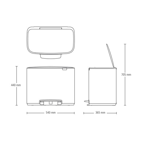 Stalowy kosz na śmieci w kolorze matowej czerni z pedałem do segregacji odpadów 34 l Bo – Brabantia-image-4