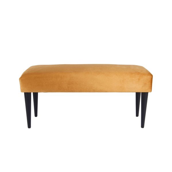 Żółta ławka z aksamitnym obiciem Leitmotiv Luxury-image-1