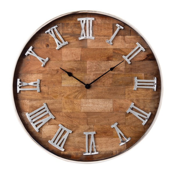 Wiszący zegar drewniany Clayre & Eef, ⌀ 60 cm