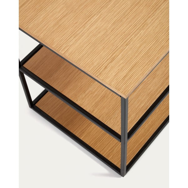 Czarno-naturalna szafka pod TV w dekorze dębu 160x50 cm Yoana − Kave Home-image-2