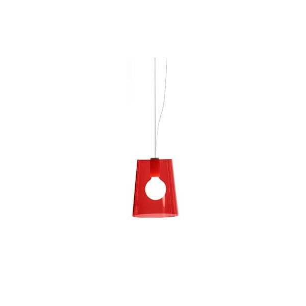 Lampa sufitowa Pedrali L001S/A, czerwona półprzeźroczysta