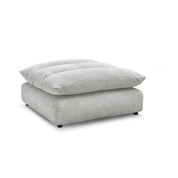 Jasnoszary podnóżek z tkaniny szenilowej Neil – Bobochic Paris