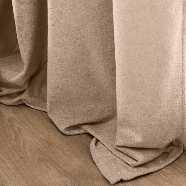 Jasnobrązowa zasłona z materiału bouclé 140x260 cm Winona – douceur d'intérieur-image-4