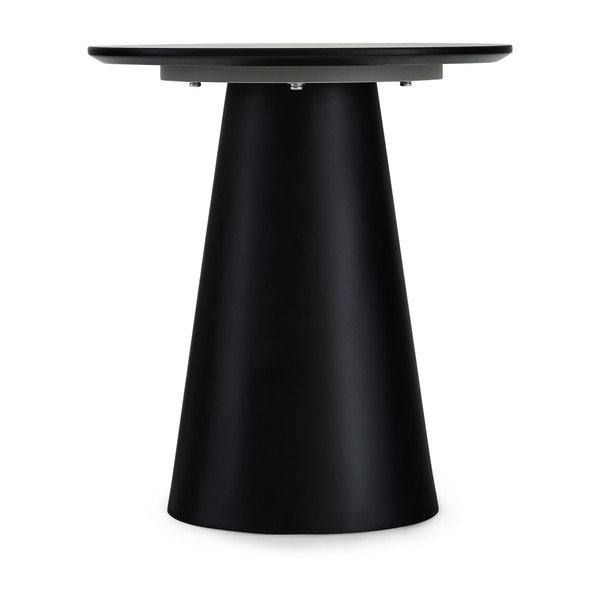 Czarno-ciemnoszary stolik z blatem w dekorze marmuru ø 45 cm Tango – Furnhouse-image-2