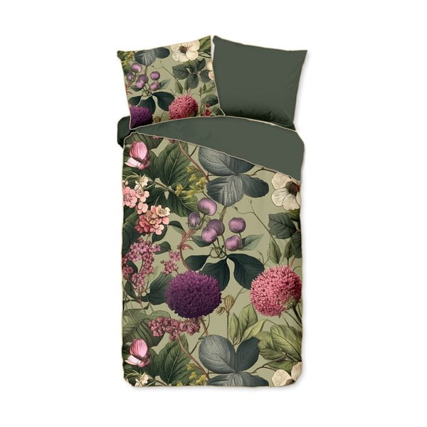 Pościel jednoosobowa z satyny bawełnianej w kolorze khaki 140x220 cm Onaz – Descanso