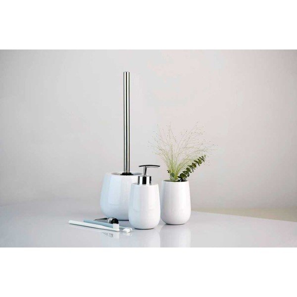Biała szczotka do WC w ceramicznym pojemniku Wenko Malta-image-1