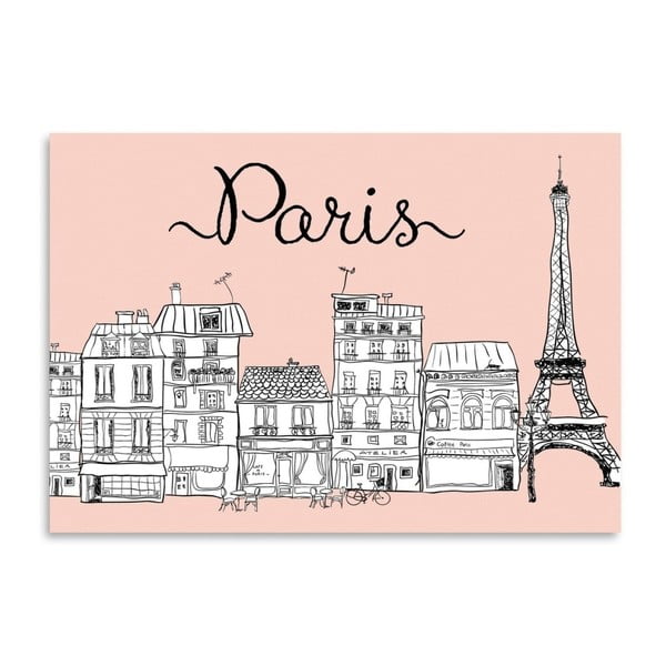 Plakat Americanflat Paris on Pink, 30x42 cm