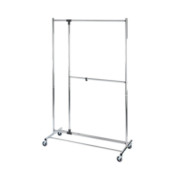 Szary metalowy teleskopowy stojak na ubrania na kółkach Profissimo – Wenko-image-4
