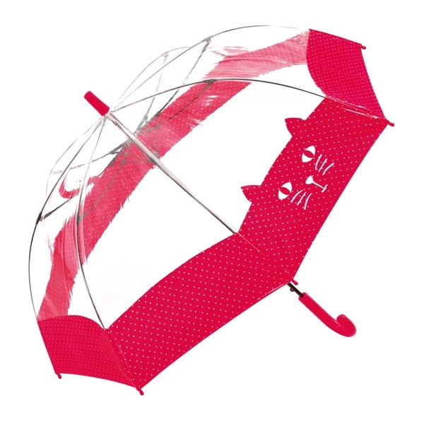 Dziecięcy przezroczysty parasol z czerwonymi detalami Birdcage Chat, ⌀ 74 cm