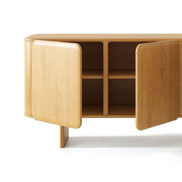 Komoda z litego drewna dębowego w naturalnym kolorze 160x76x45 cm Charlotte – Micadoni -image-4