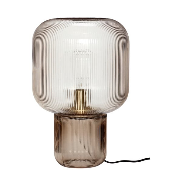 Brązowa lampa stołowa ze szklanym kloszem (wysokość 42 cm) Pirum – Hübsch