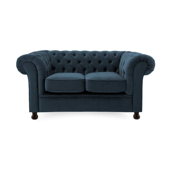 Ciemnoniebieska sofa 2-osobowa Vivonita Chesterfield