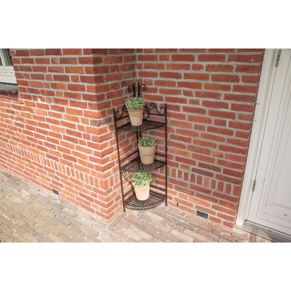 Czarny narożny regał metalowy/kwietnik Esschert Design-image-4