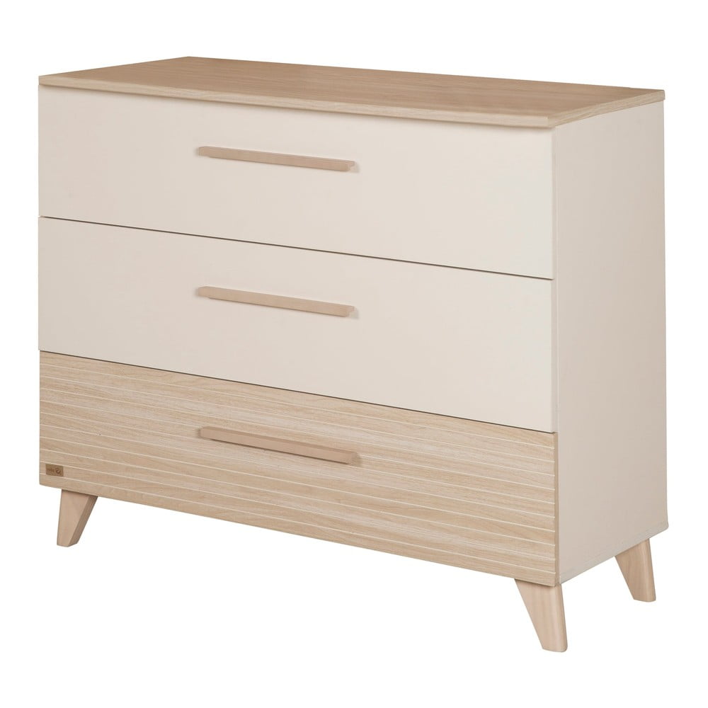 Kremowo-naturalna komoda dziecięca w dekorze dębu z przewijakiem 110x98x75 cm Sidney – Roba (zdjęcie 4)