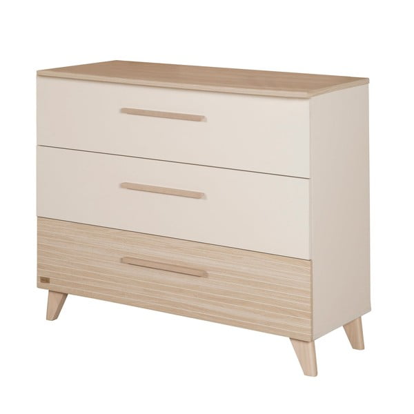 Kremowo-naturalna komoda dziecięca w dekorze dębu z przewijakiem 110x98x75 cm Sidney – Roba-image-2