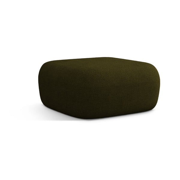 Zielony podnóżek z materiału bouclé Jenny – Micadoni Home-image-1