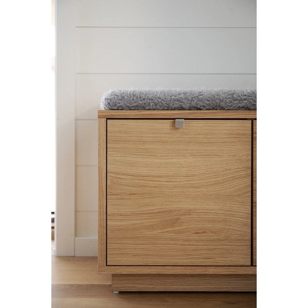 Szaro-naturalna szafka na buty w dekorze dębu z siedziskiem Confetti – Rowico-image-4